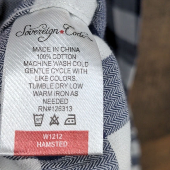 Sovereign Code Blue Button Up Shirt Size L - Picture 5 of 5